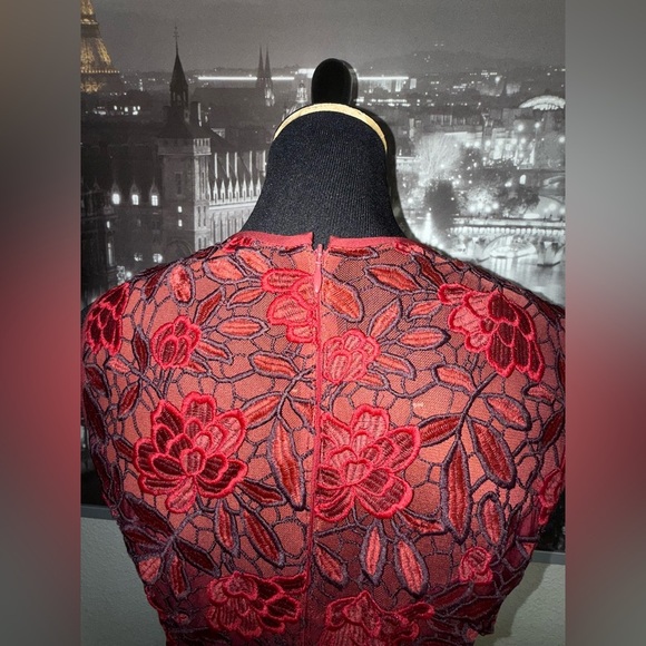 White House Black Market NWOT Red Lace Sheath Dress Size 8 - Picture 5 of 7